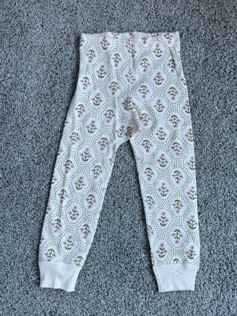 HANNA ANDERSSON Pajama shirt & pants set, Size 3T, Beige with floral design NWT